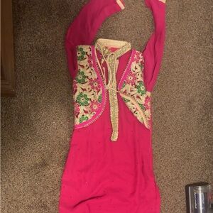 Hot pink pajami suit